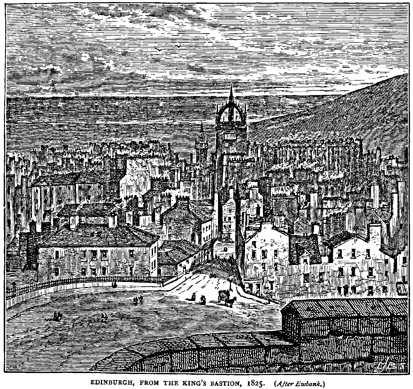 EDINBURGH, FROM THE KING’S BASTION, 1825.