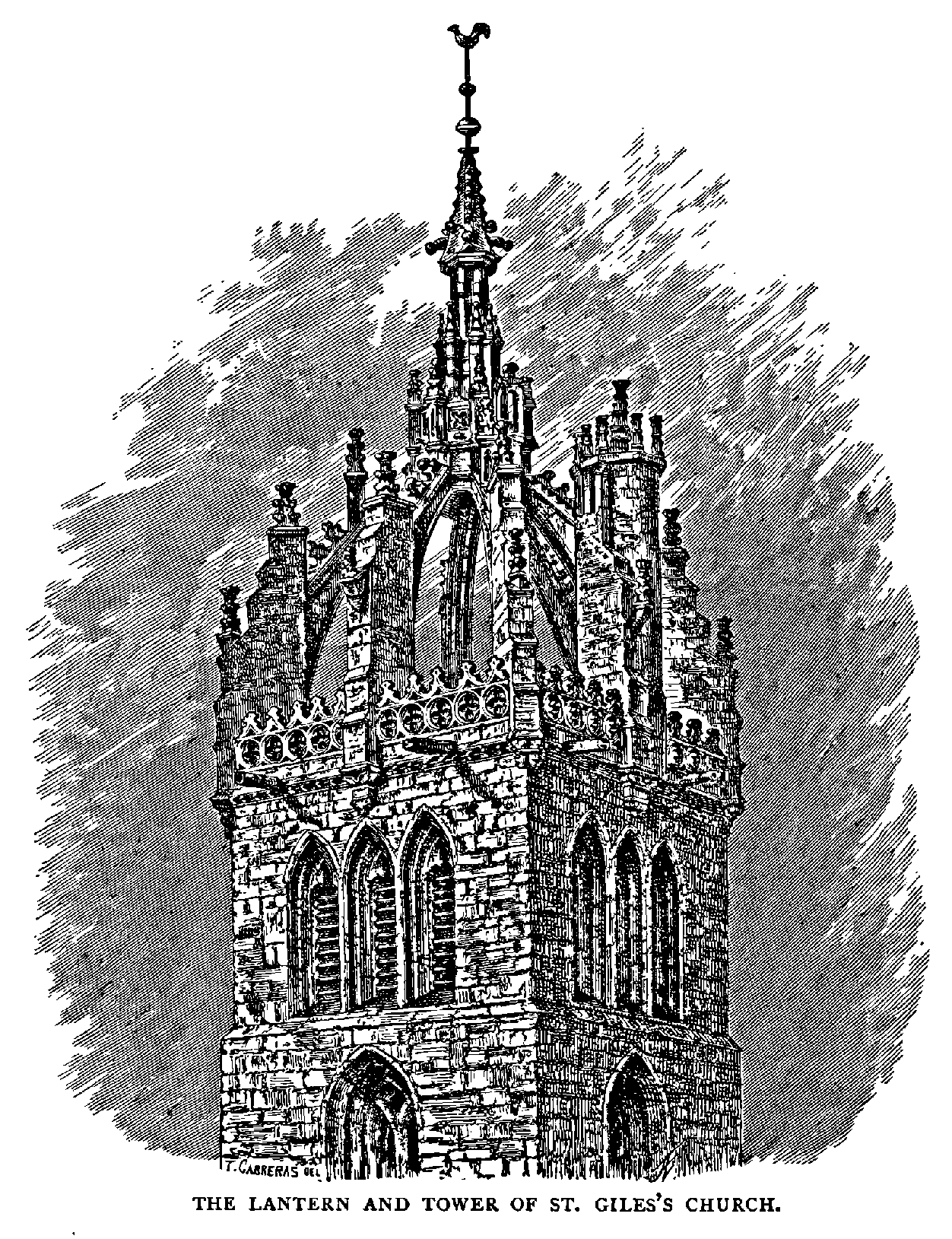 THE LANTERN AND TOWER OF ST. GILES’S CHURCH.