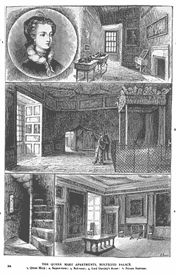 THE QUEEN MARY APARTMENTS, HOLYROOD PALACE.
1, Queen Mav; 2, Supper-room; 3, Bed-room; 4, Lord Darcley’s Room; 5, Private Staircase.