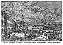 NELSON’S MONUMENT, CALTON HILL, FROM PRINCES STREET.