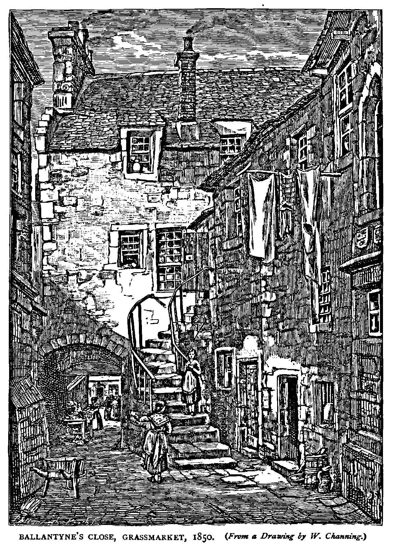 BALLANTYNE‘S CLOSE, GRASSMARKET, 1850.