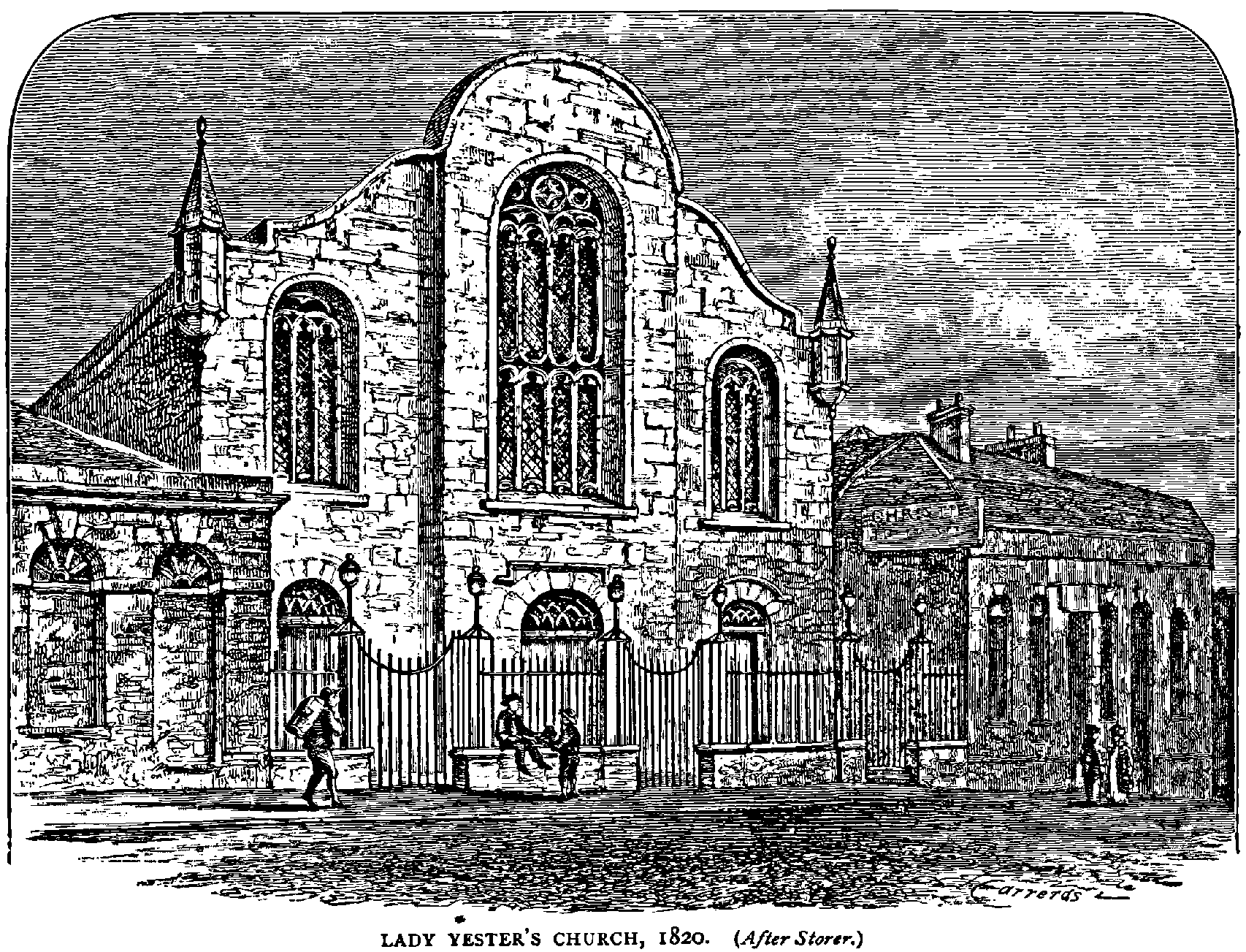 LADY YESTER’S CHURCH, 1820. (After Storer.)