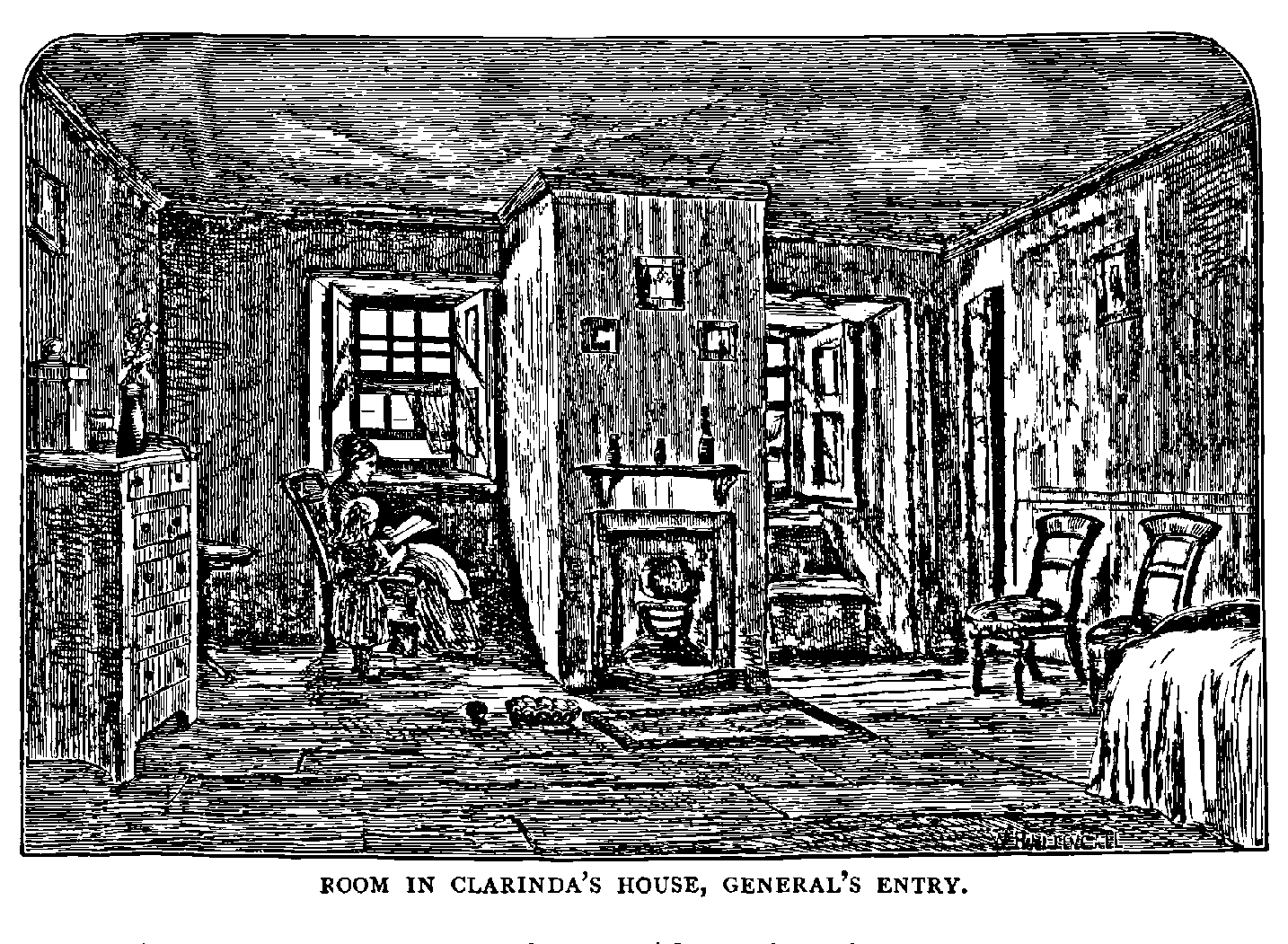ROOM IN CLARINDA’S HOUSE, GENERAL’S ENTRY.
