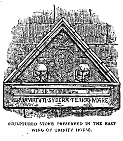 “IN THE NAME OF THE
LORD,
YE MASTERIS AND MARINERIS
BYLIS THIS HOVS
TO YE POVR.
ANNO DOMINI, ~555.”